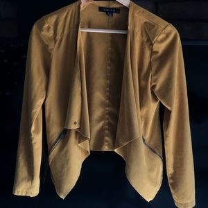 Mustard yellow suede cardigan